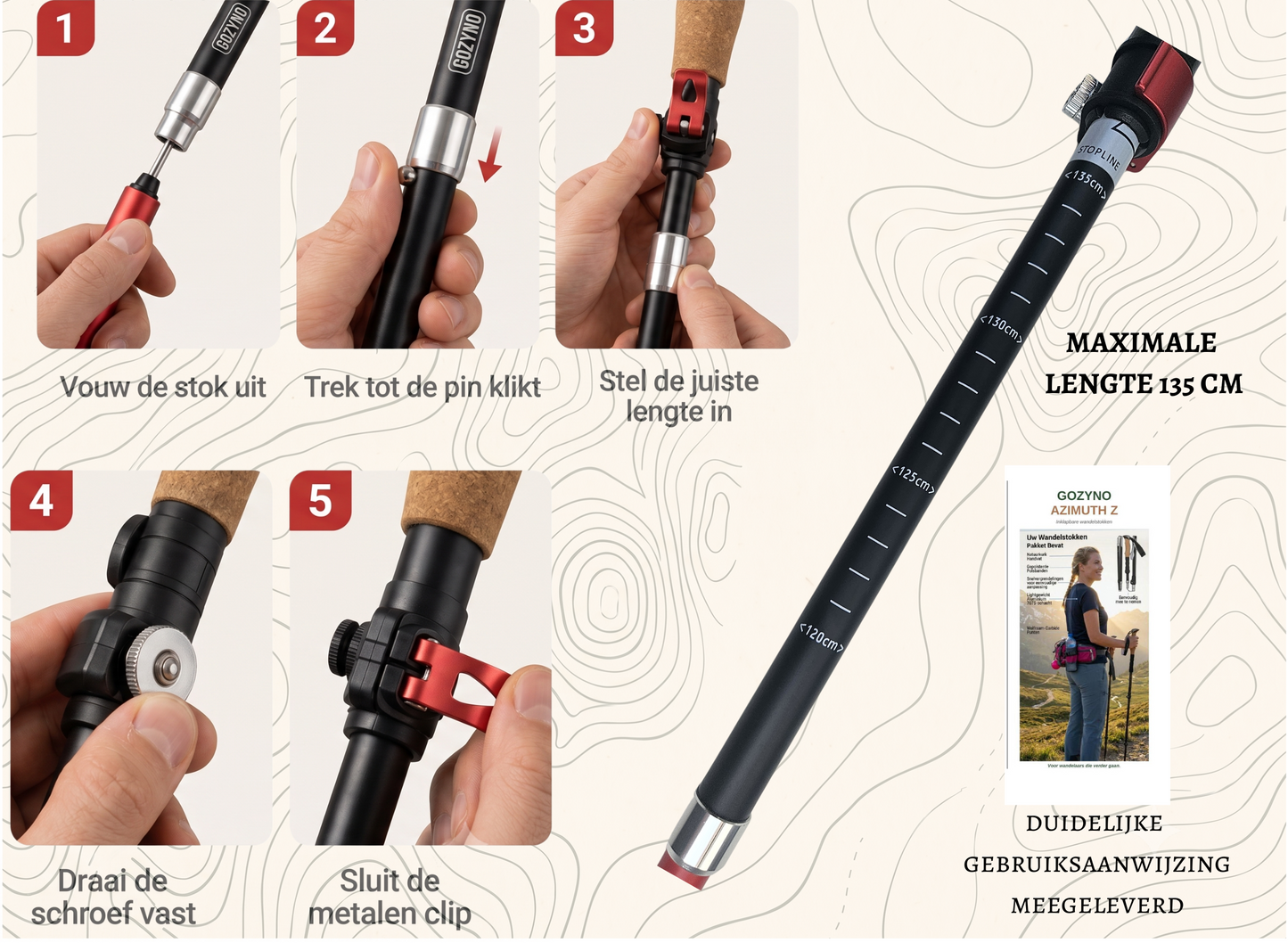 Beknopte uitleg wandelstok hikingstok