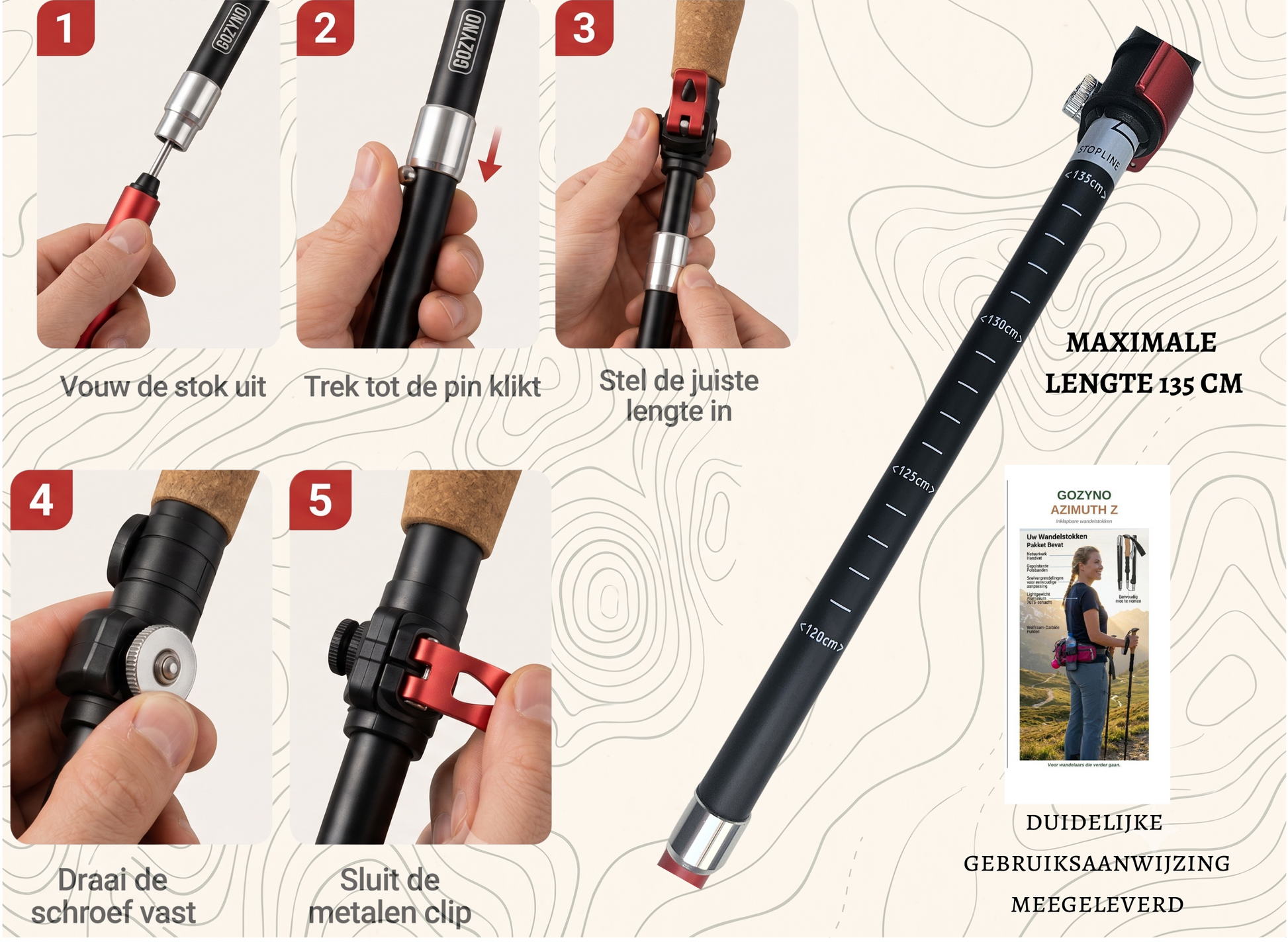 Beknopte uitleg wandelstok hikingstok