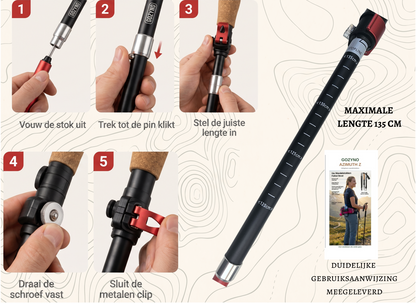 Beknopte uitleg wandelstok hikingstok