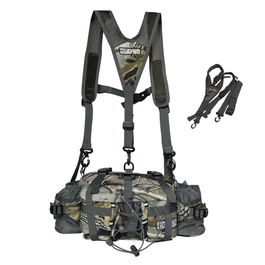 Gozyno Easywalker : Sac de marche ergonomique pour les longues distances - Gozyno Sac banane de randonnée Camouflage – Modèle stable avec sangle pectorale