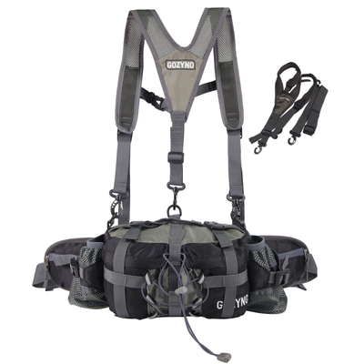 Gozyno Easywalker : Sac de marche ergonomique pour les longues distances - Sac Banane Gozyno Noir - Modèle stable avec sangle de poitrine